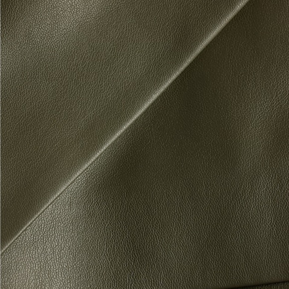 NWT Express High Waisted Faux Leather Wrap Front Mini Skirt, Cactus, size 16 - Picture 7 of 7